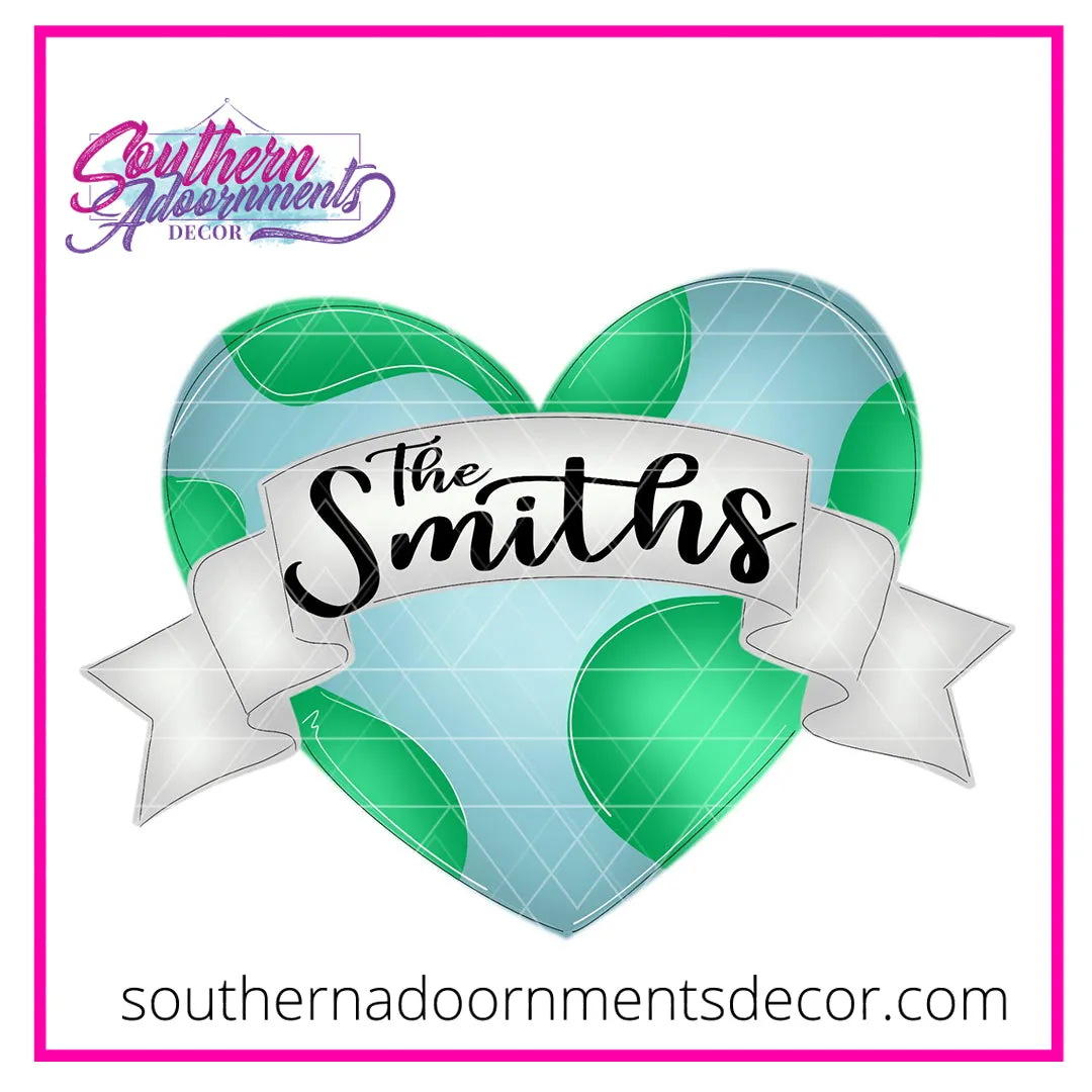 Earth Heart Banner Template & Digital Cut File