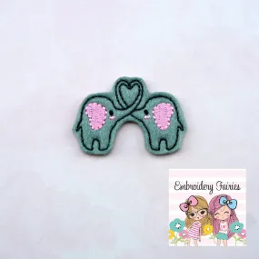 Elephant Love Feltie File - Elephant Feltie - ITH Design - Valentines Day Feltie - Machine Embroidery Design - Planner Embroidery File