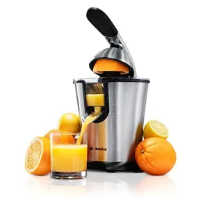 Eurolux Electric Orange Juicer Squeezer Stainless Steel 160 Watts of Power Soft Grip Handle and Cone Lid for Easy Use