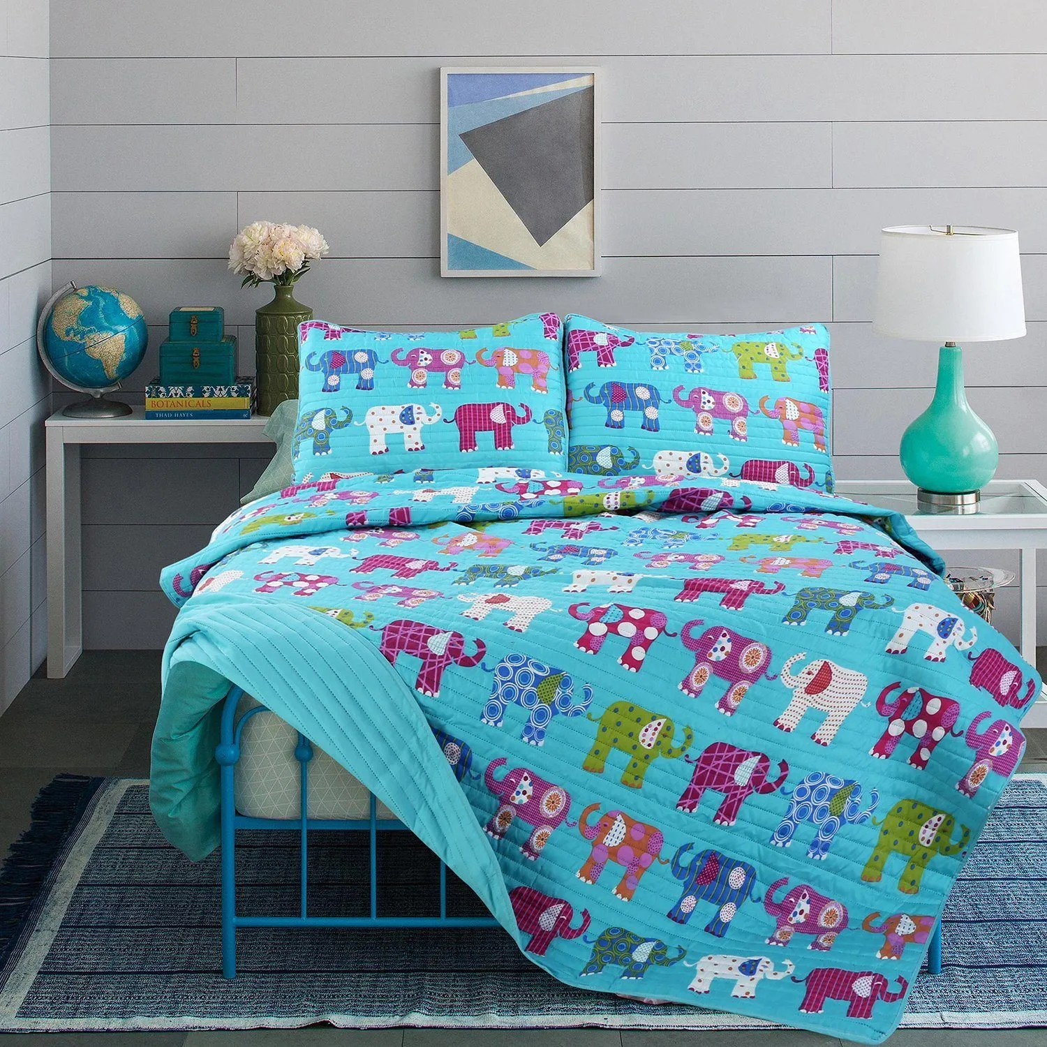 Eva | Elephant - 3 Piece Kids Quilt Set