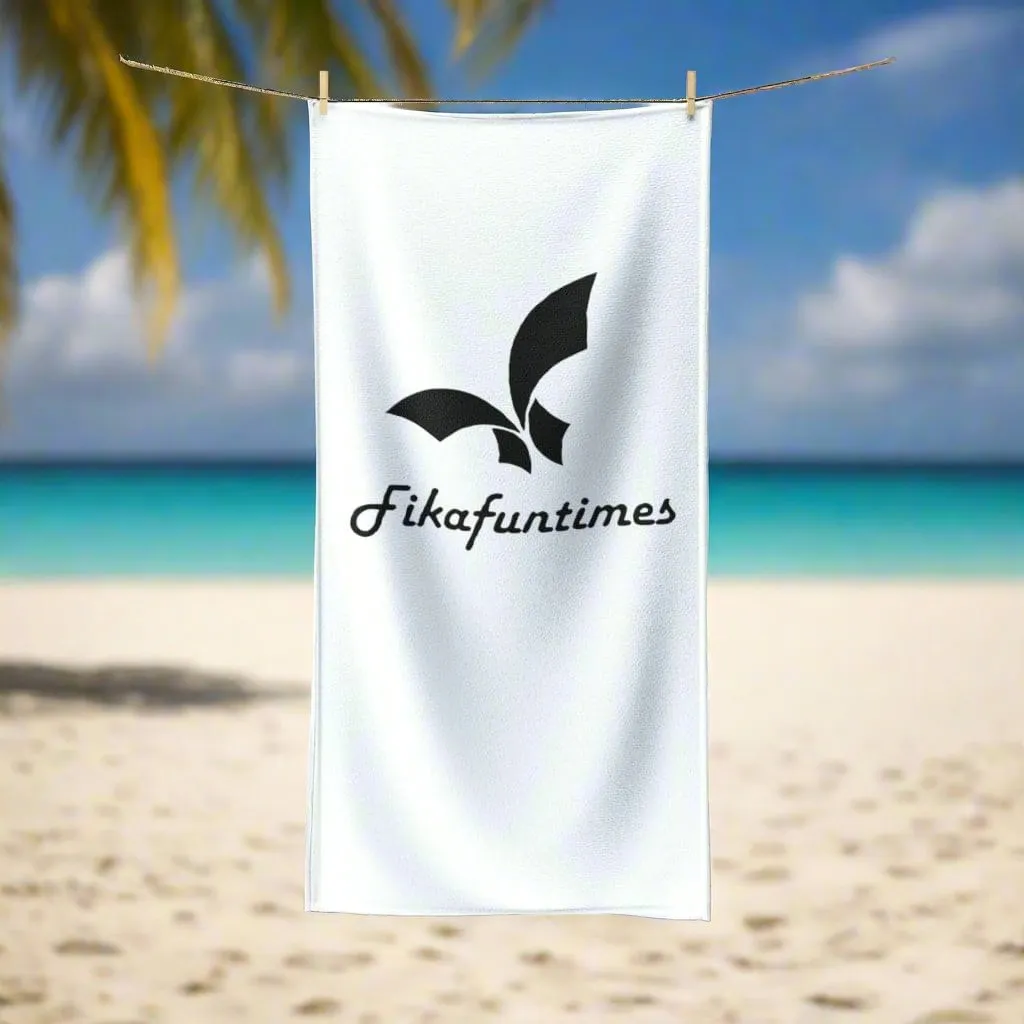 Fikafuntimes Absorbent White & Black Polycotton Towel