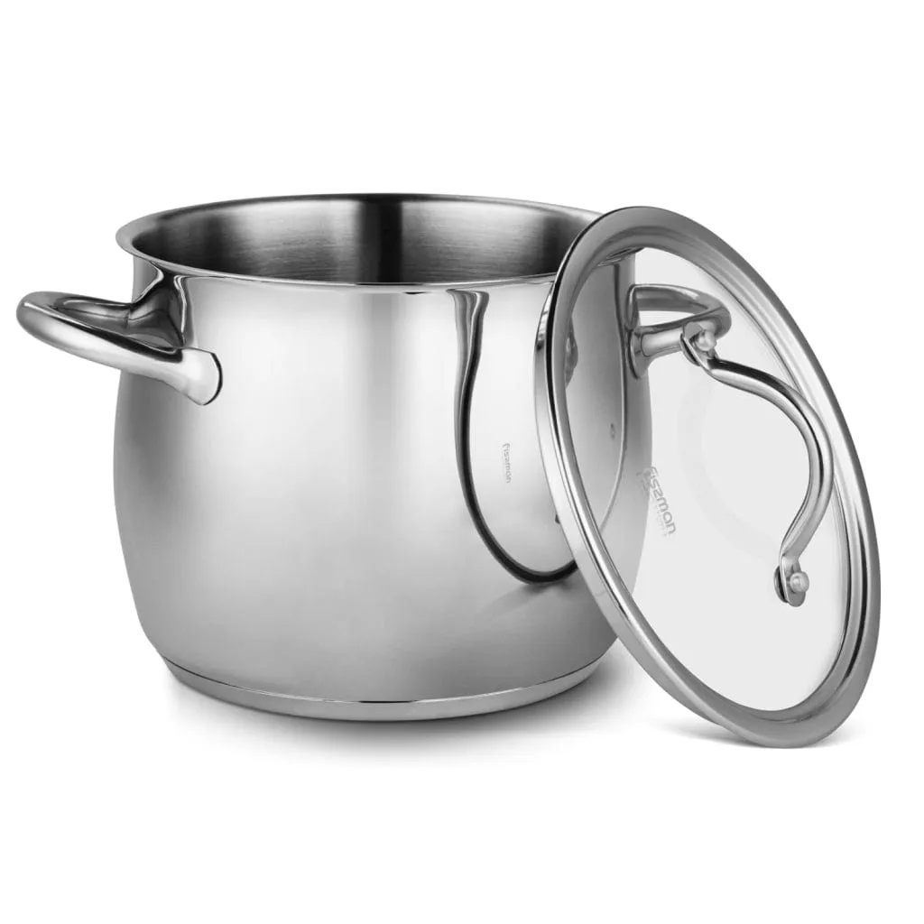 Fissman Stockpot With Glass Lid Vivien Stainless Steel 20x16.8cm/5.7LTR