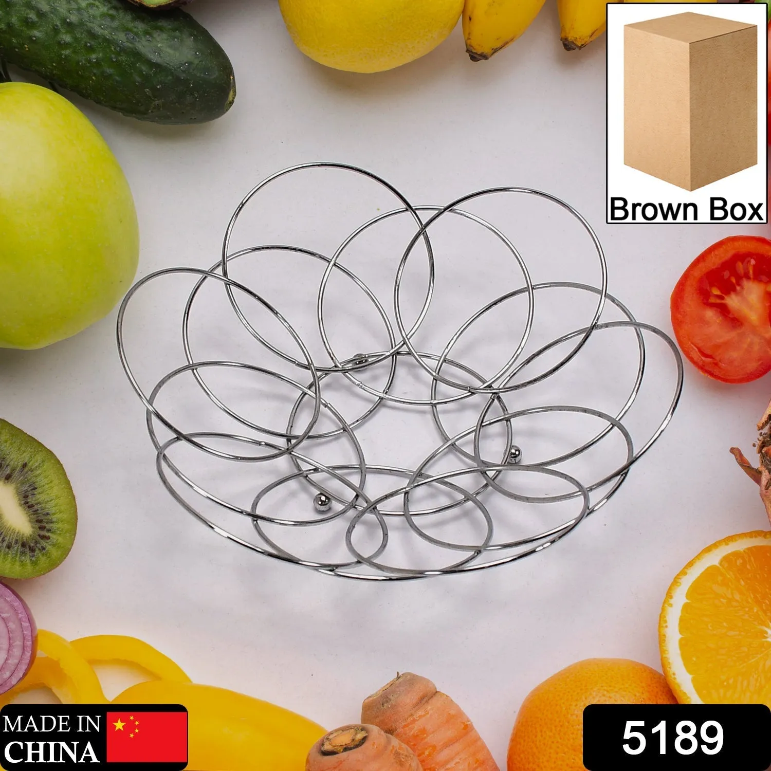 Fruit Storage Bowl Steel 39cm For Kitchen & Home Use