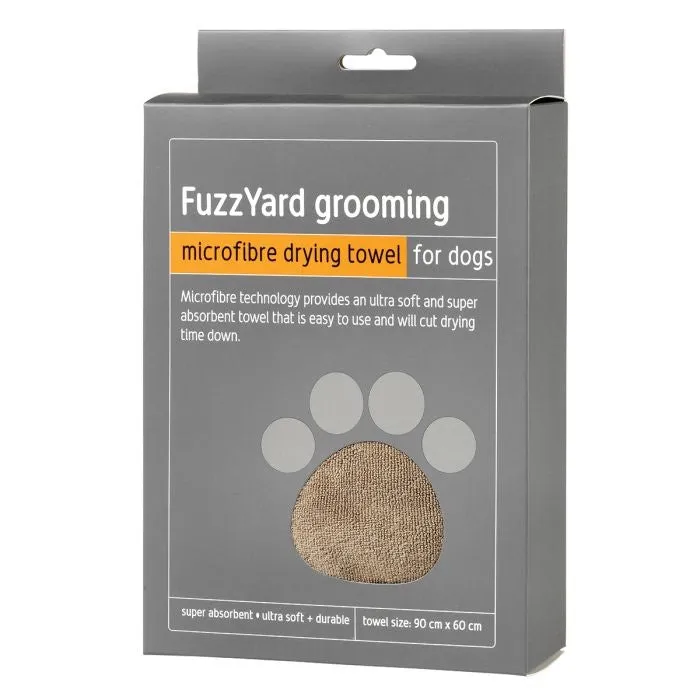 FuzzYard Microfibre Drying Towel for Dogs Brown