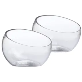 Glass Slant Bowl Glass Terrarium Set of 2 (Dia 6.3" X H 5.1"