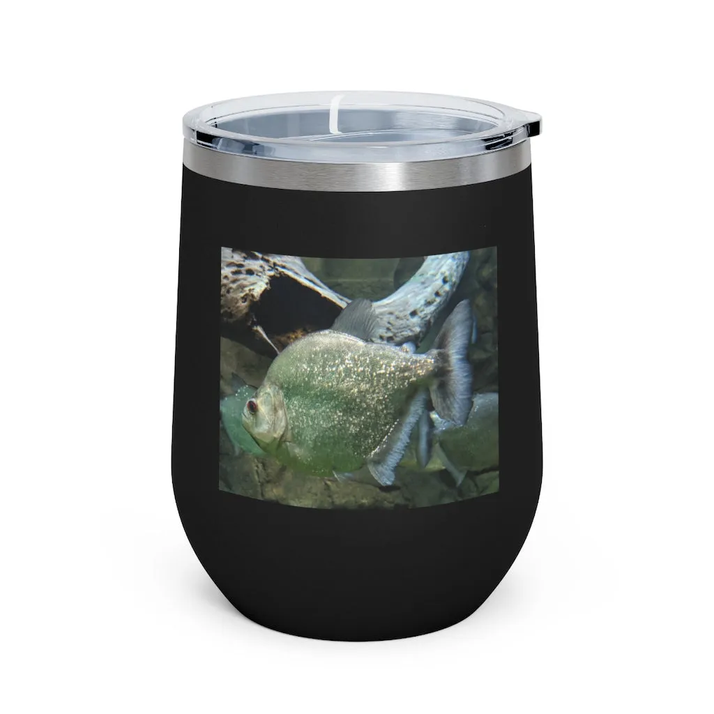 Glitter Green Fish 12oz Insulated Wine Tumbler