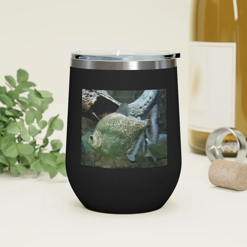 Glitter Green Fish 12oz Insulated Wine Tumbler