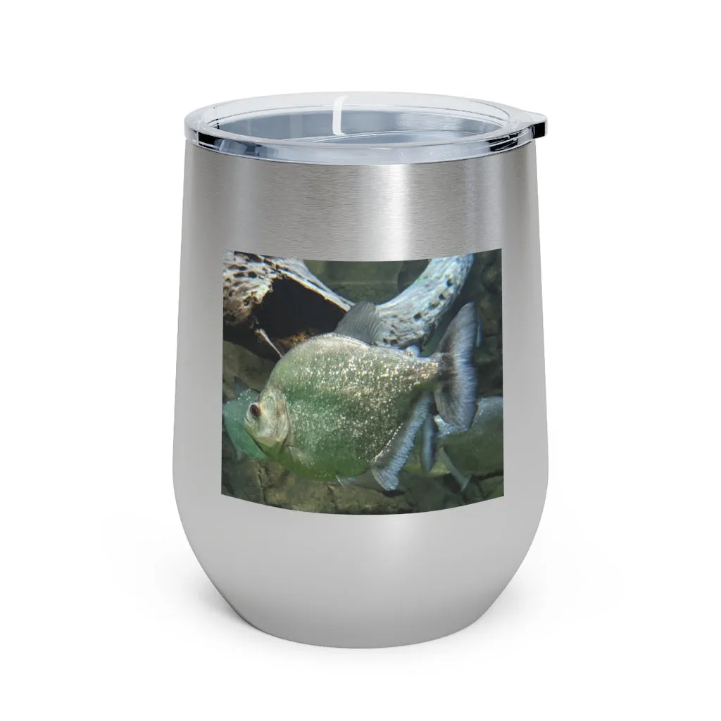 Glitter Green Fish 12oz Insulated Wine Tumbler