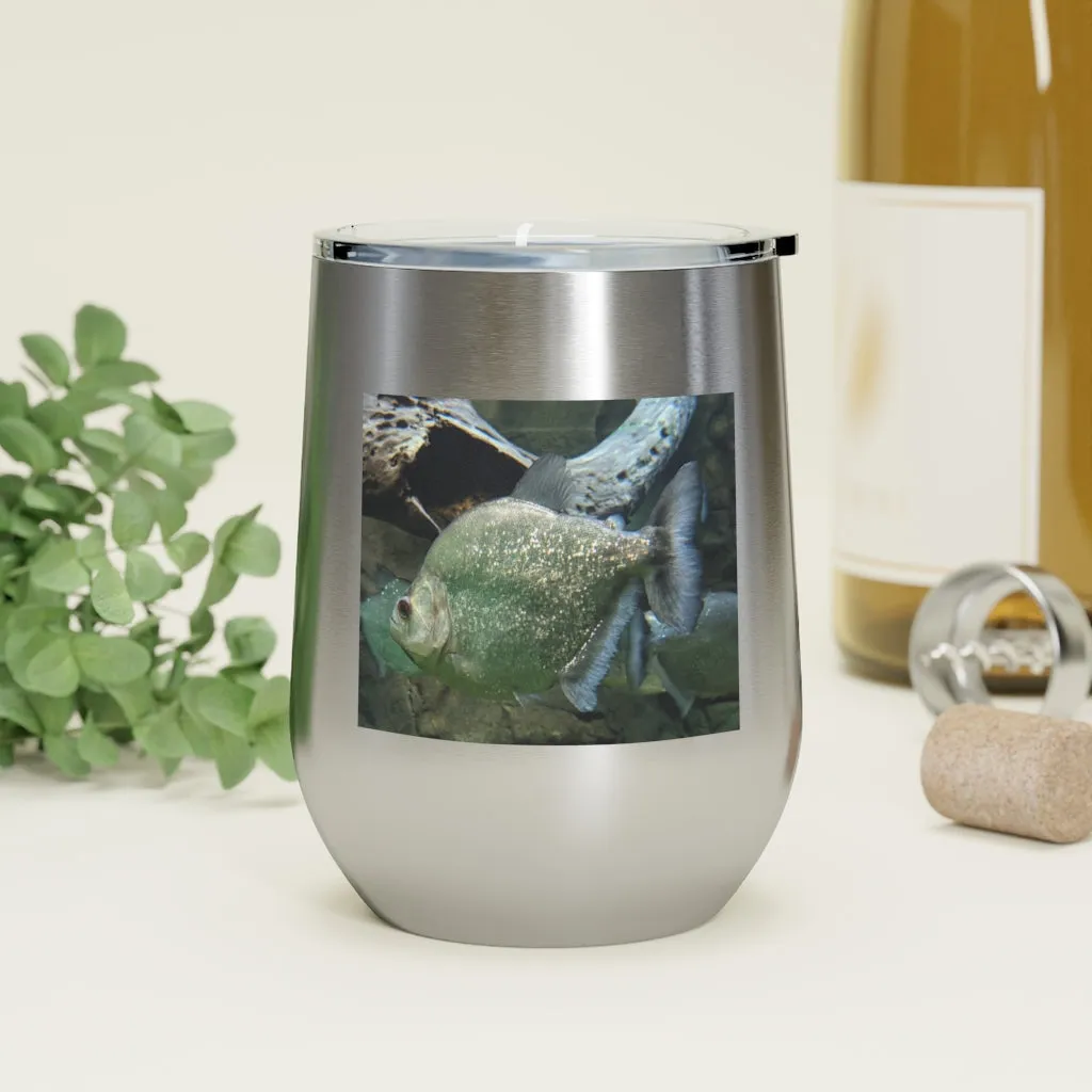 Glitter Green Fish 12oz Insulated Wine Tumbler