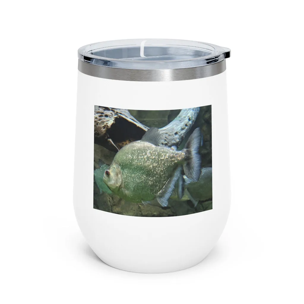 Glitter Green Fish 12oz Insulated Wine Tumbler