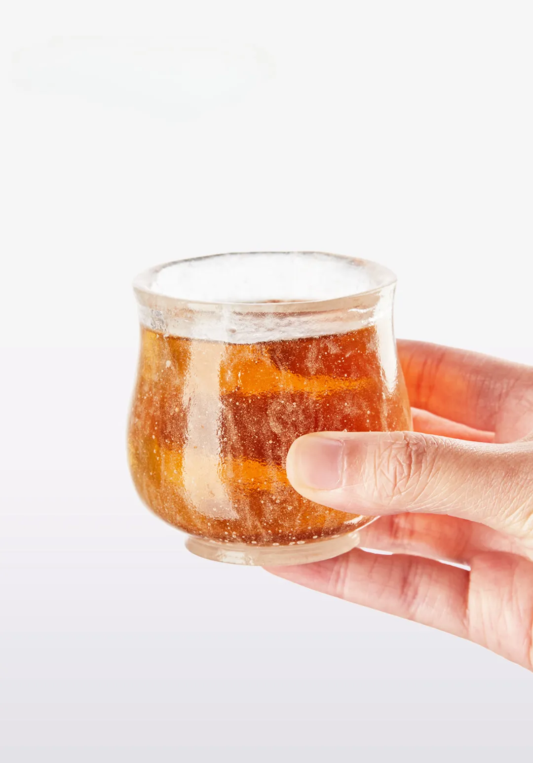 Gohobi Pate de Verre Zen Snow Glass Tea Cup