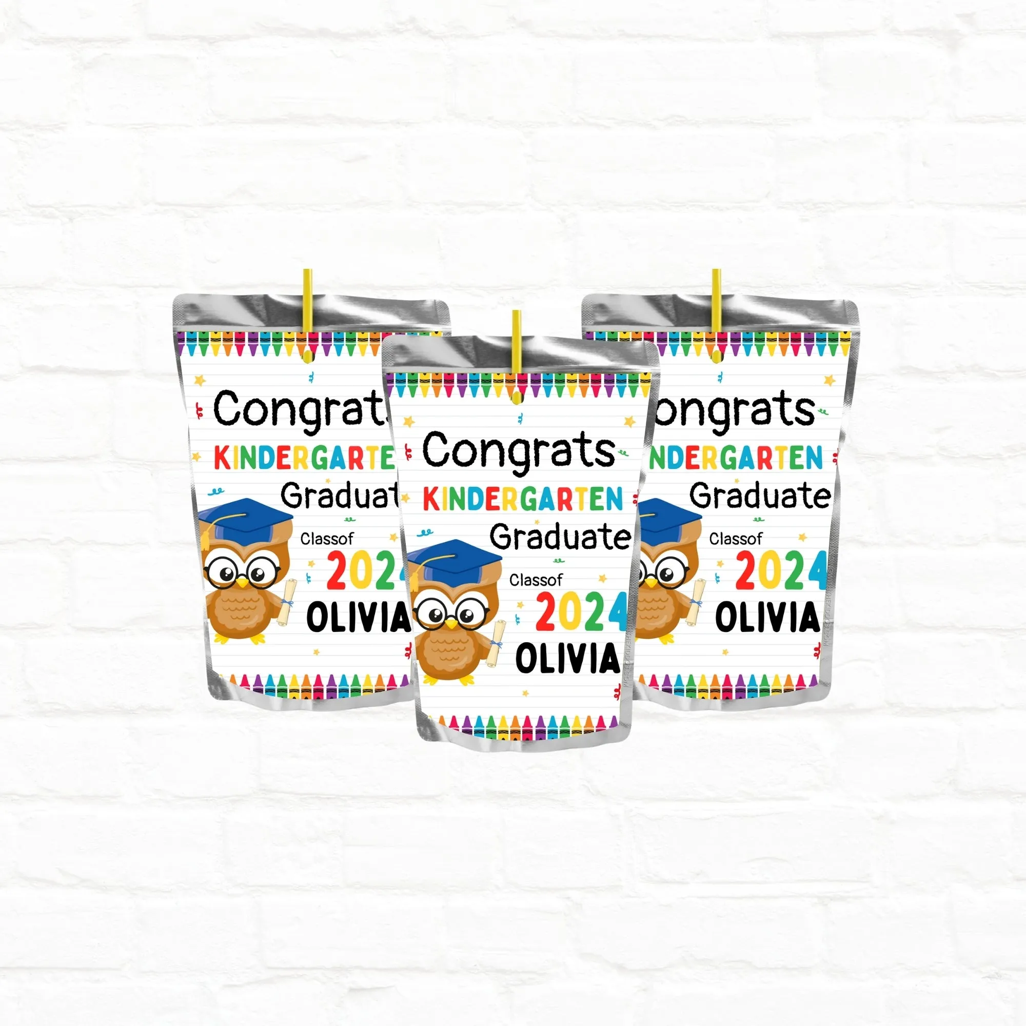 Graduation Party Favors Personalize Juice Pouch Labels|Printable File