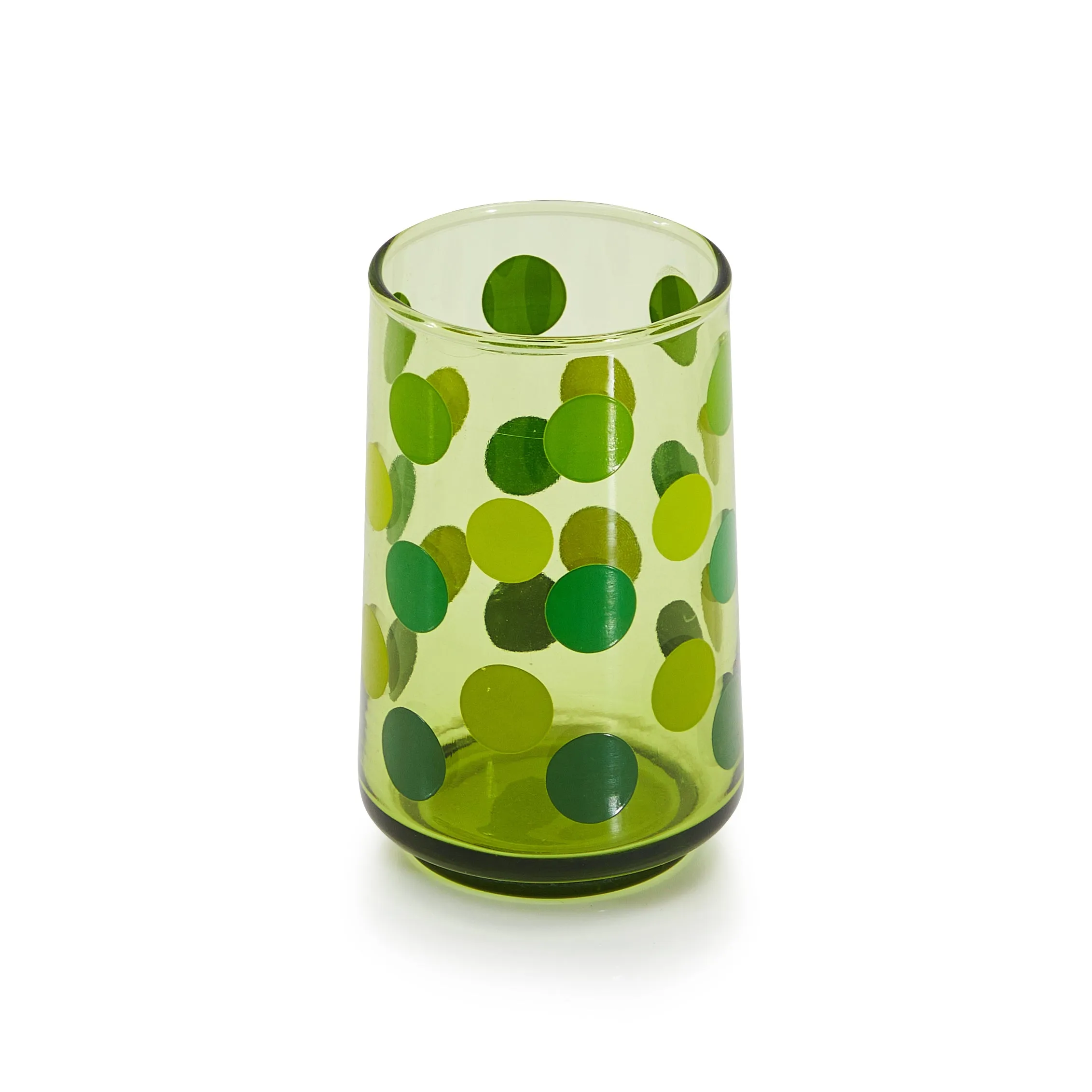 Green Polka Dot Glass Cup