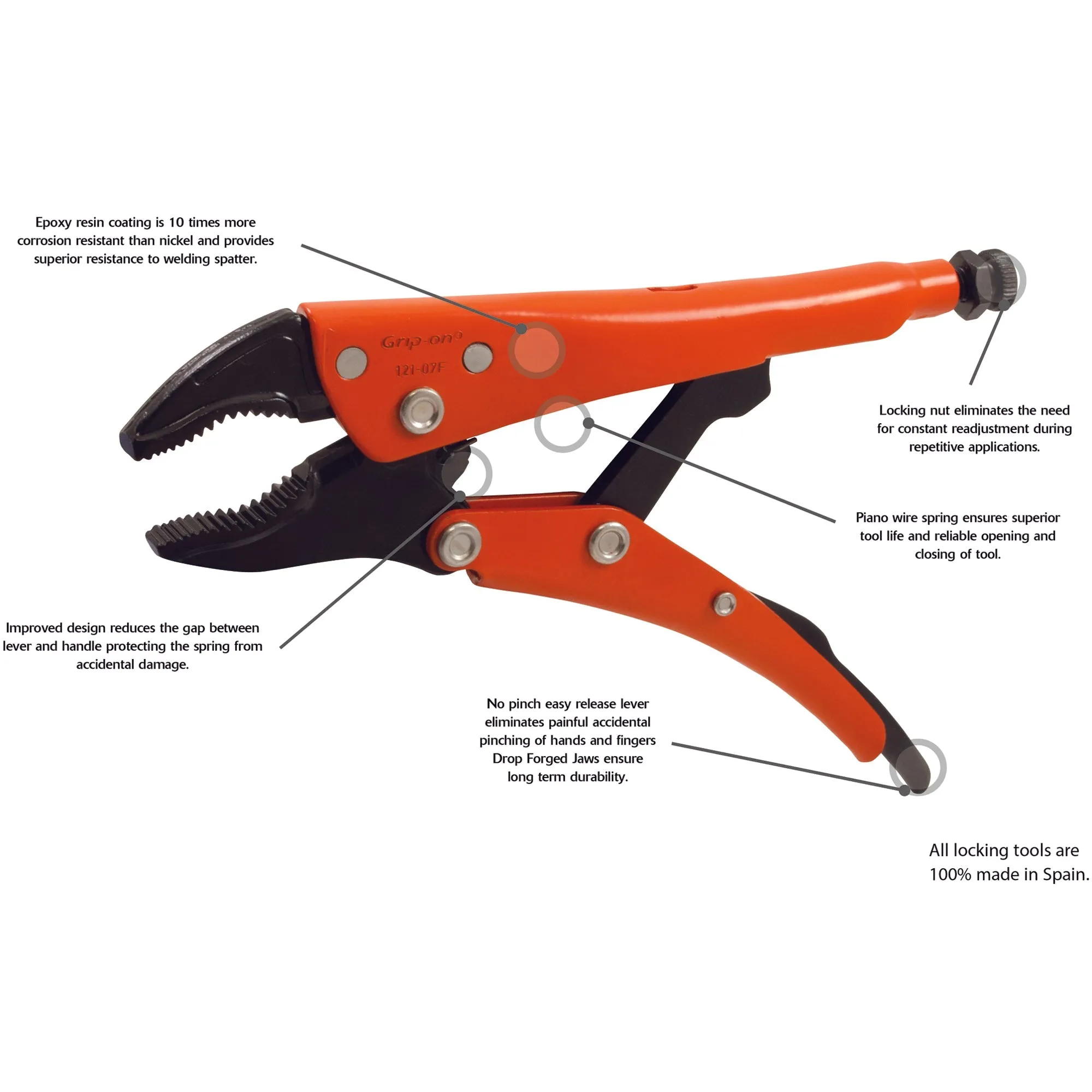 Grip-on® Locking Pliers-Long Nose