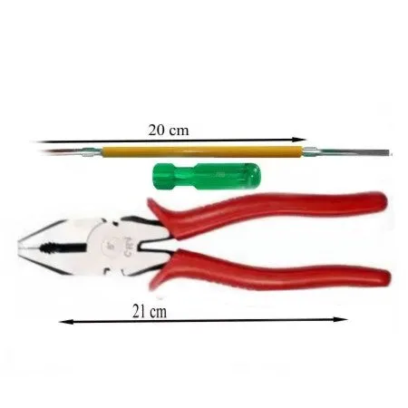 Hand Tool Kit - Combination Plier   2 in 1 Screwdriver Philips and slotted Head Blade Size: 6 x 100 mm-ht10