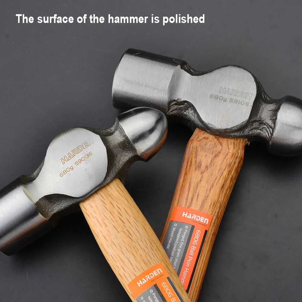 Harden Ball Pein Hammer with Oak Wood 0.68kg