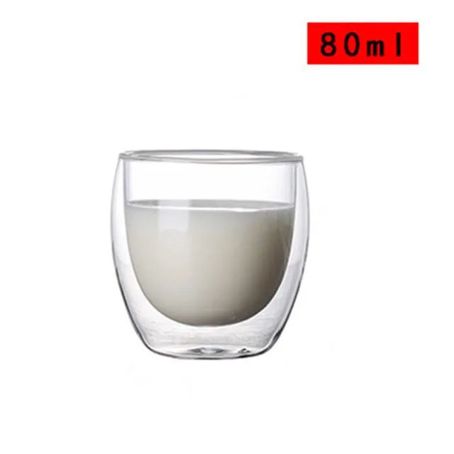 Heat Resistant Transparent Double Wall Glass Cup