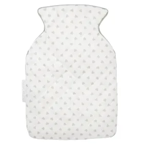 Hot Water Bottle Cover Heart Grey