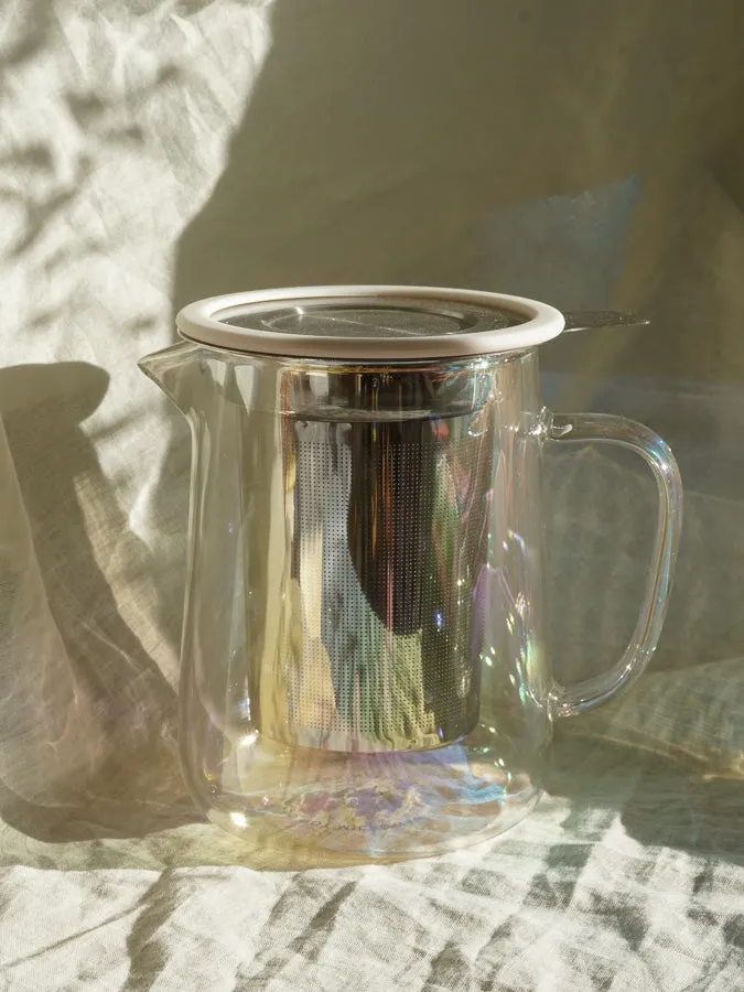 Iridescent Glass Mini Teapot w/ Infuser & Lid - 16oz