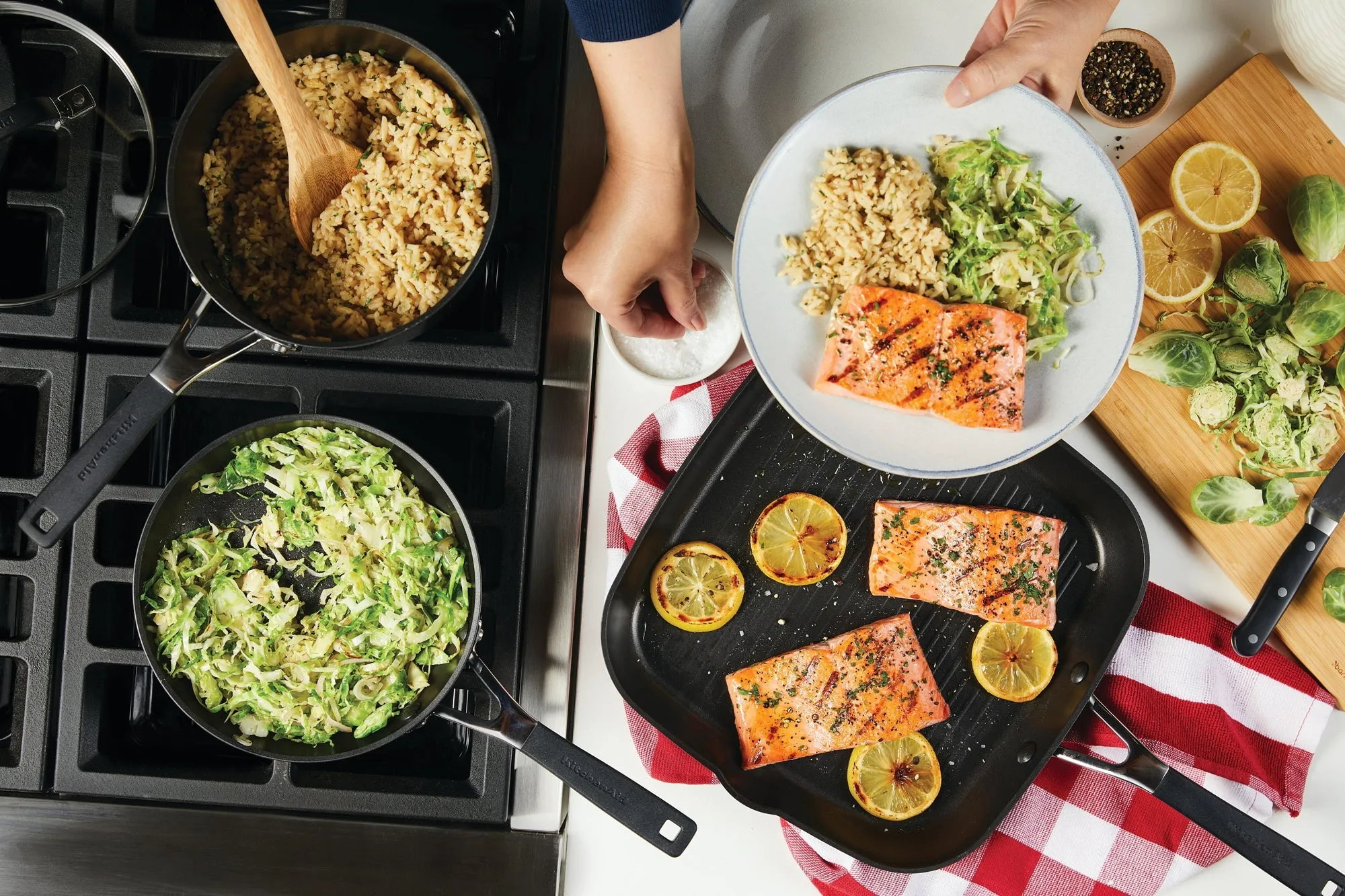 KitchenAid Hard Anodized Nonstick Cookware Set, 10-Piece, Onyx Black