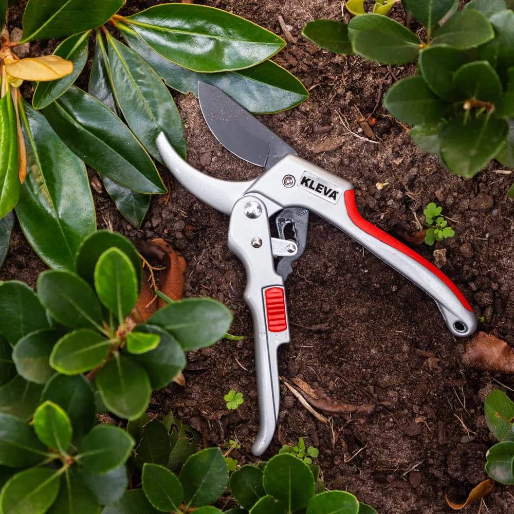 Kleva Quality Ratchet Pruning Shears With Easy Grip Squeeze & Release Handles