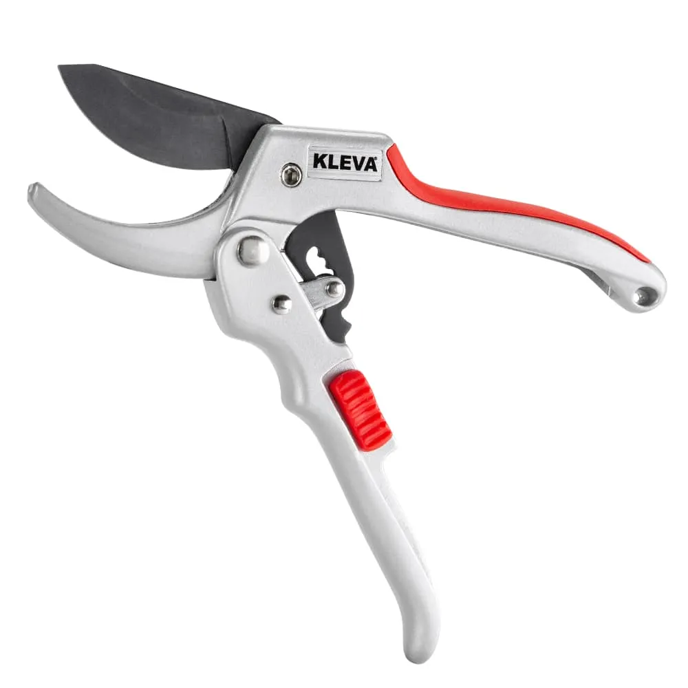 Kleva Quality Ratchet Pruning Shears With Easy Grip Squeeze & Release Handles