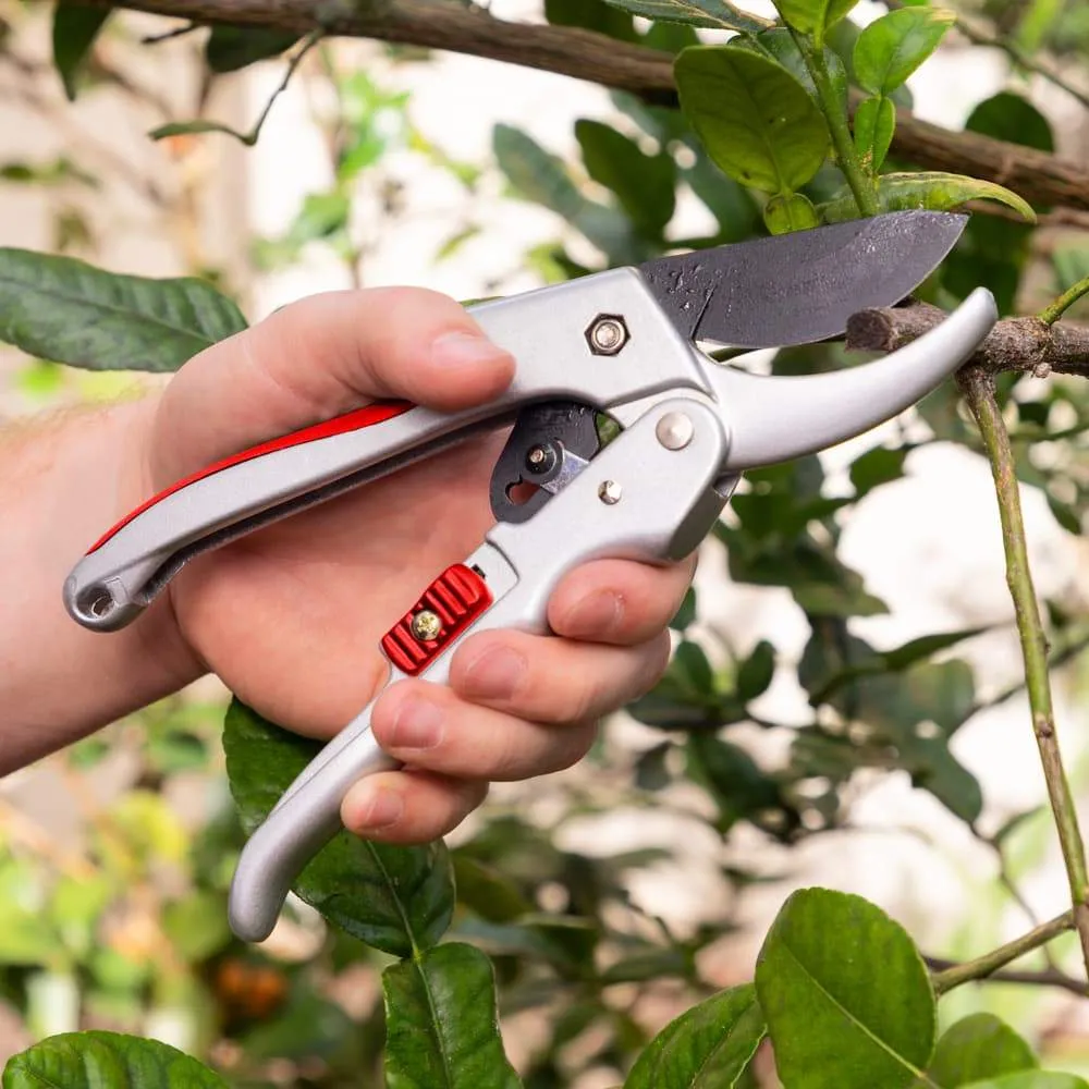 Kleva Quality Ratchet Pruning Shears With Easy Grip Squeeze & Release Handles