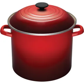 Le Creuset Cherry Red Enameled Steel Stock Pot  - 11.4L / 12 Qt