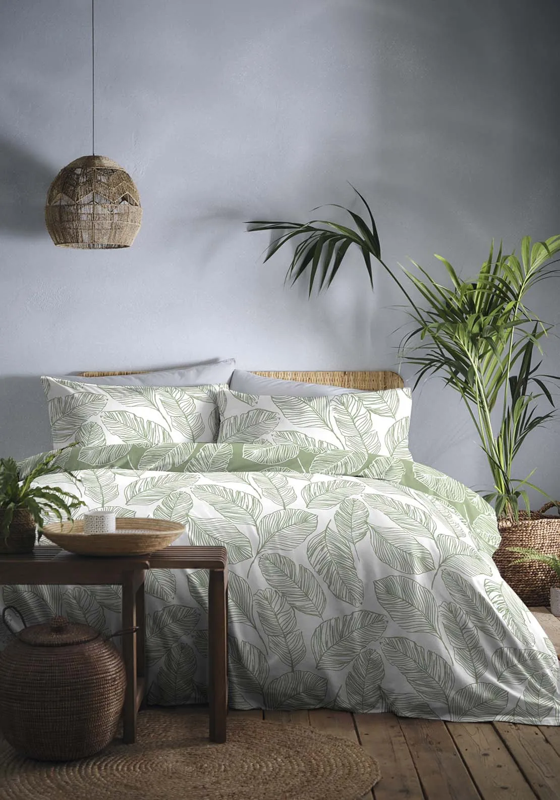 Leaf Duvet Cover Set - Green