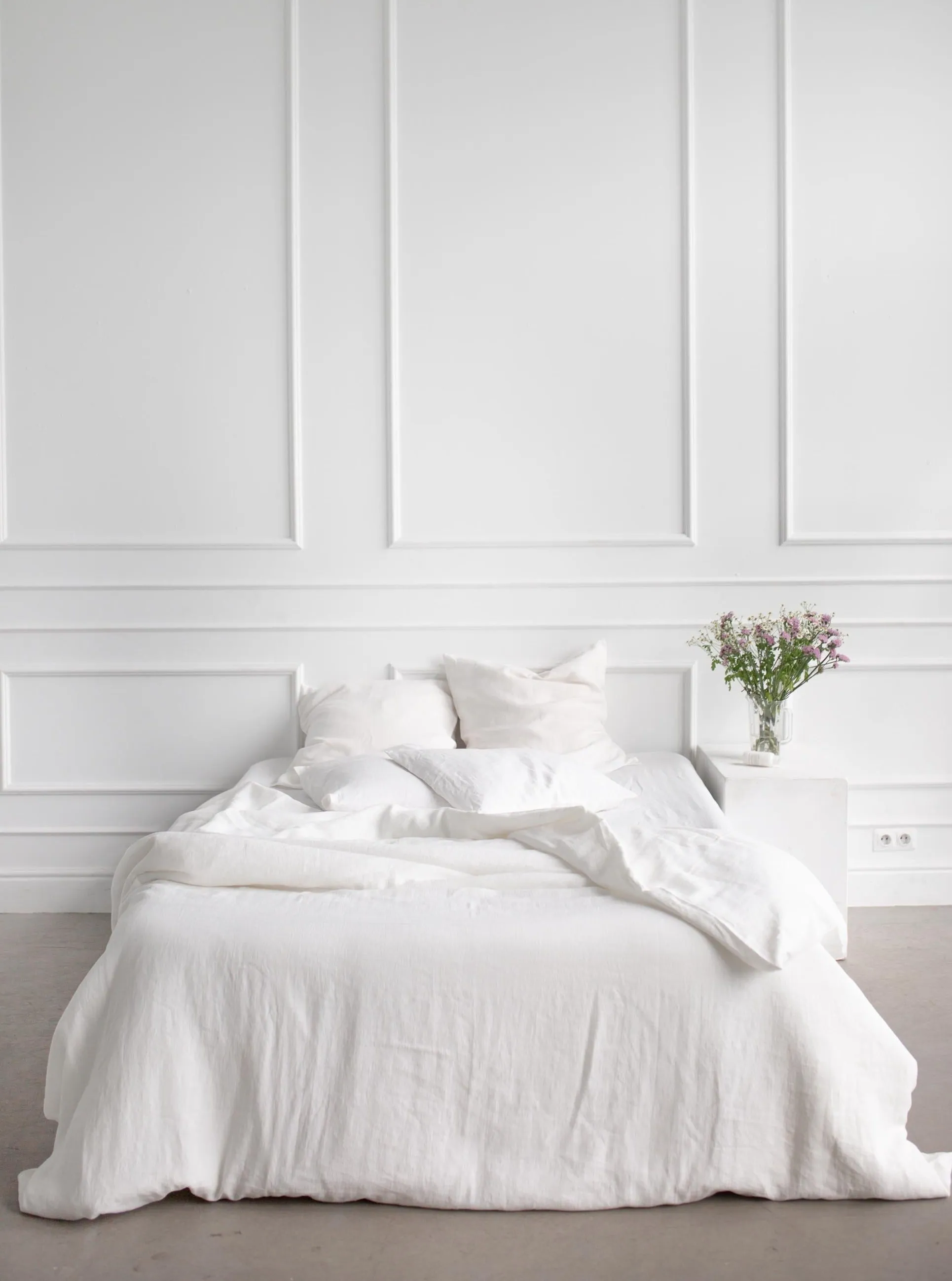 Linen Bedding Set - White