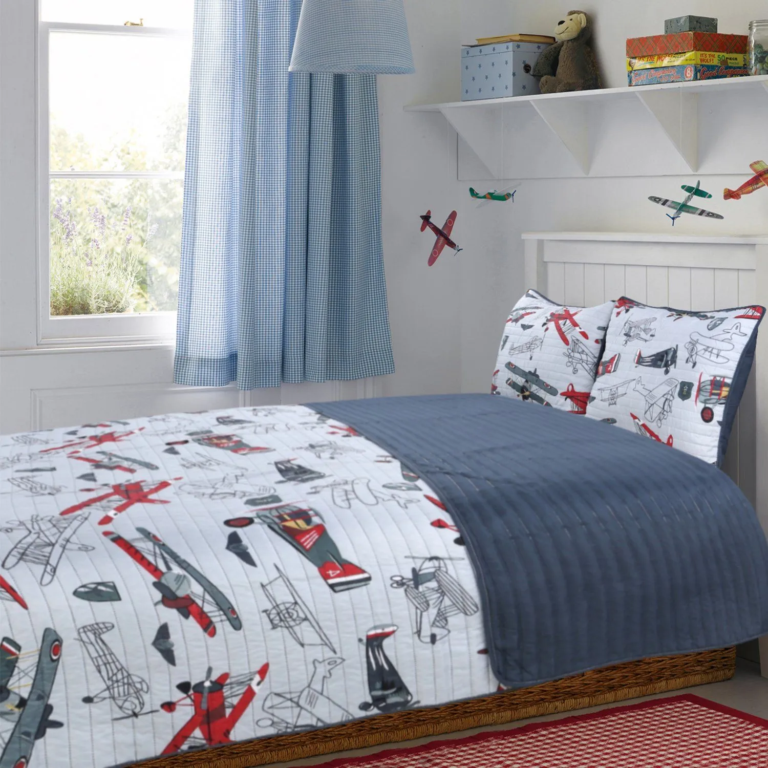 Little Adrien | Airplanes - 3 Piece Kids Quilt Set