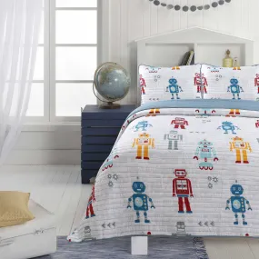 Little Adrien | Robots - 3 Piece Kids Quilt Set