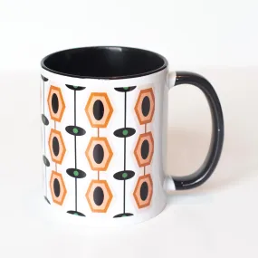 Long Hexagon Mid Century Modern Coffee Mug