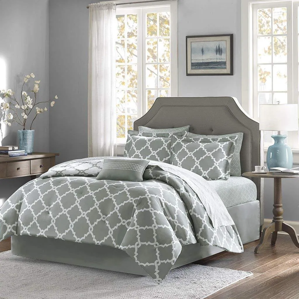 Luxurious 10-Piece Geometric Soft Comforter Set & Bed Sheets Limited-Time Sale!!