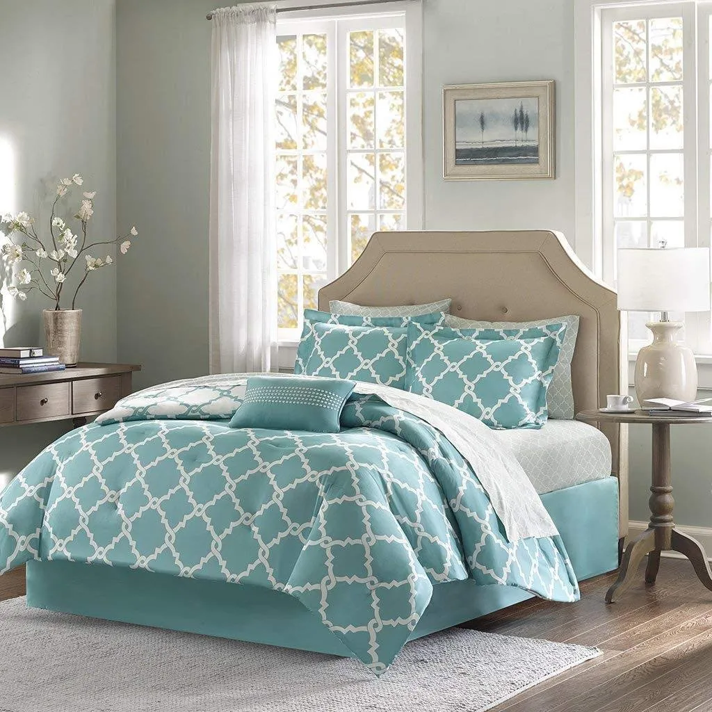 Luxurious 10-Piece Geometric Soft Comforter Set & Bed Sheets Limited-Time Sale!!