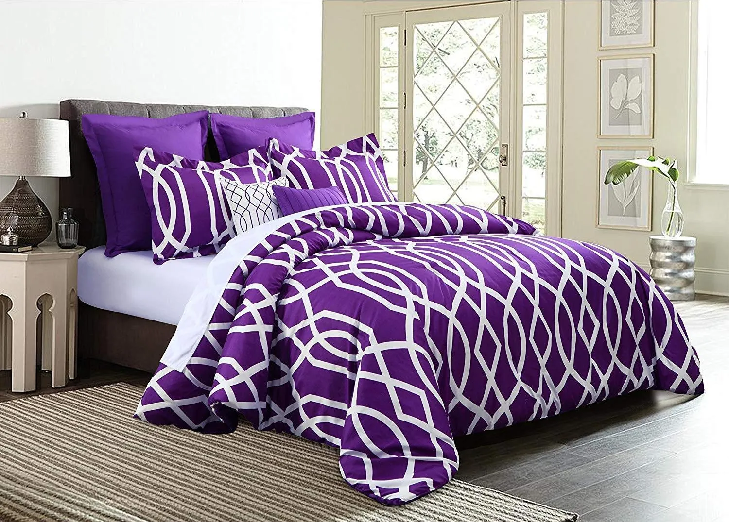 Luxurious 10-Piece Geometric Soft Comforter Set & Bed Sheets Limited-Time Sale!!