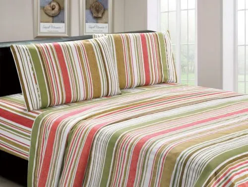 Luxurious Brushed Microfiber Multi Stripe Pattern