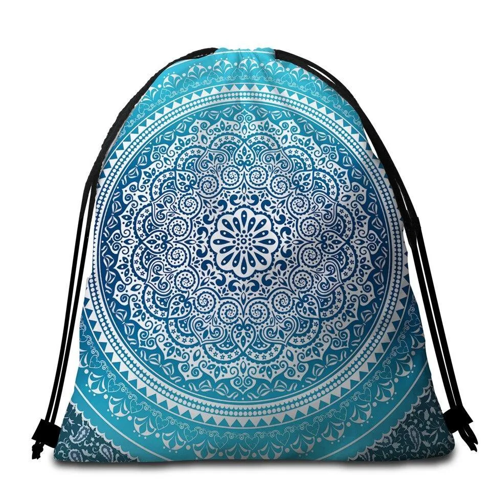 Mandala Blues Towel   Backpack