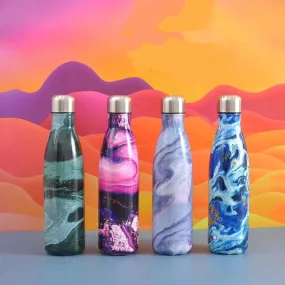 Marble Print Steel Water Bottle (Multi Colours,500mL)