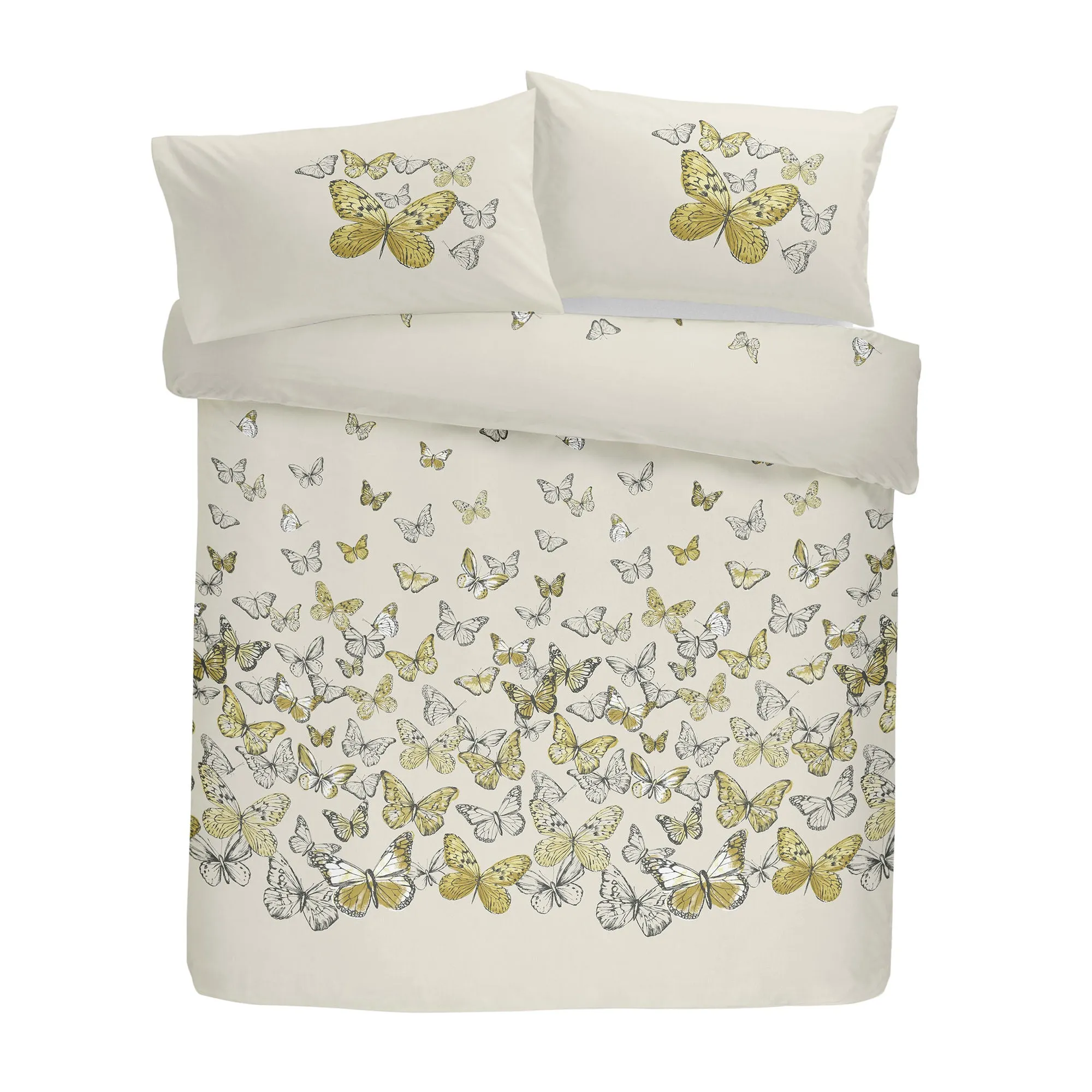 Mariposa Duvet Cover Set by Dreams & Drapes in Ochre