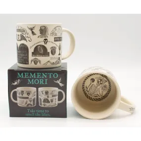 Memento Mori Coffee Mug | Remember Death Ceramic Coffee Tea Cup | 14oz