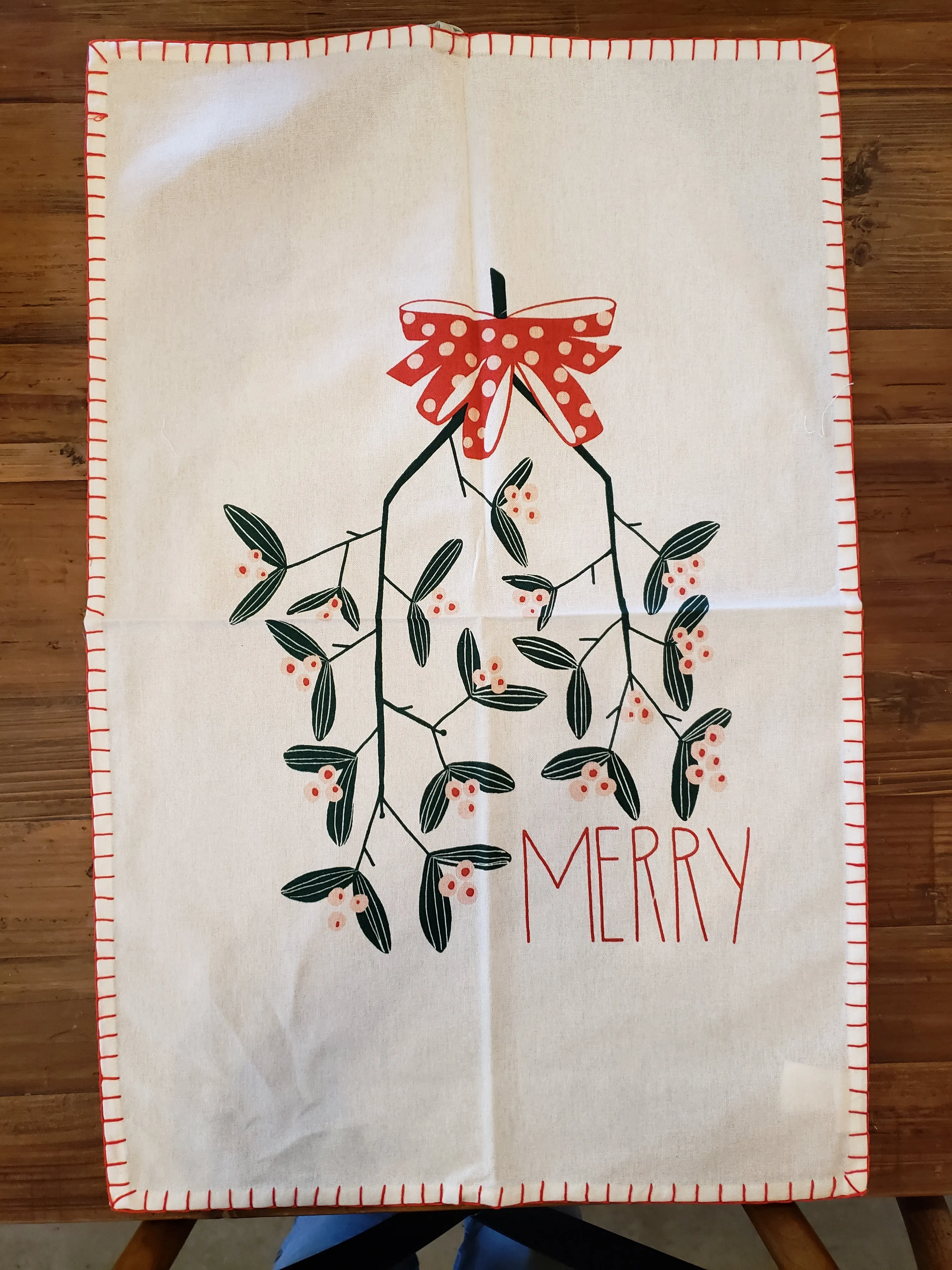 Merry/Wishes Tea Towel