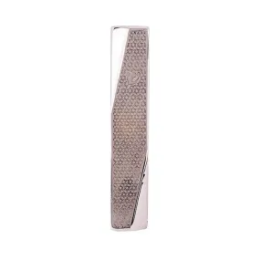 Mezuzah - Geometric - Magen David - Hammer Work   Stainless Steel