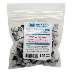 Milken White Sanding Band - Fine 180 Grit 100ct