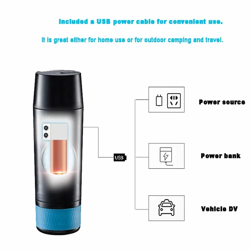 Mini Outdoor Portable Coffee Machine Electric USB Hot and Cold Extraction Coffee Powder Capsule Coffee Machine