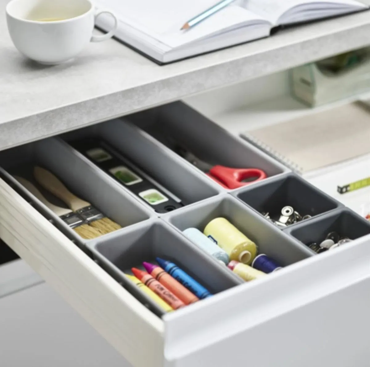 Multi-Purpose Clip-On Adjustable Drawer Storage Organizer Set