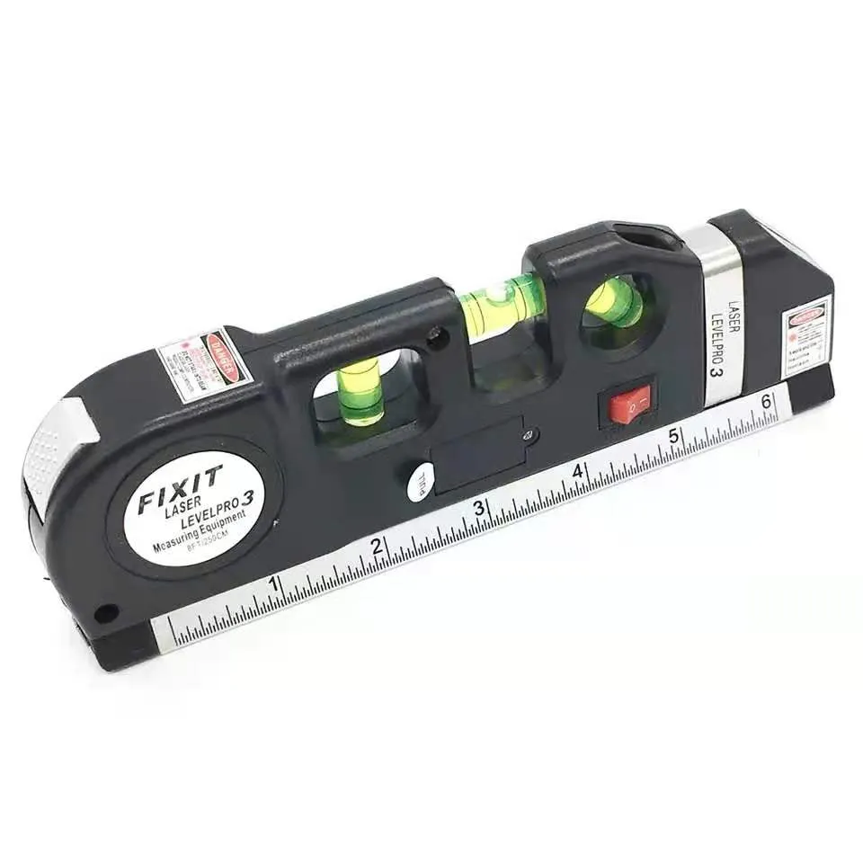 Multipurpose Level Laser Horizon Vertical Measure Tape Aligner Bubbles Ruler