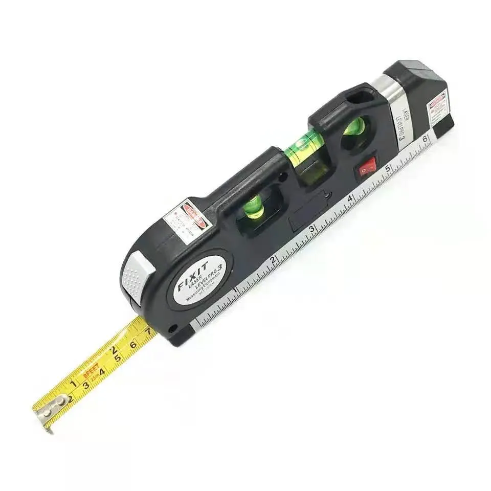 Multipurpose Level Laser Horizon Vertical Measure Tape Aligner Bubbles Ruler