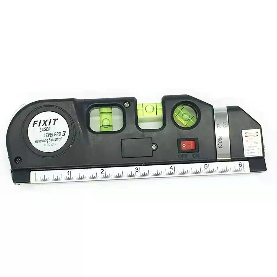 Multipurpose Level Laser Horizon Vertical Measure Tape Aligner Bubbles Ruler