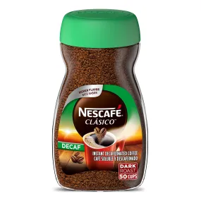 NESCAFÉ CLÁSICO, Instant Coffee, Decaf Dark Roast, 1 Jar (3.5 Oz)